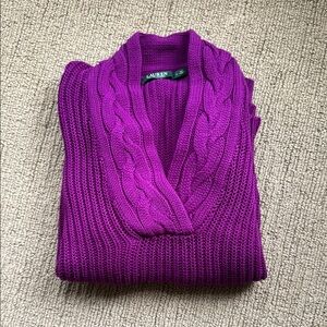 Ralph Lauren Purple V-Neck Sweater